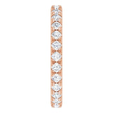 14K Gold Round Lab-Grown Diamond Milgrain French-Set Eternity Band – 2 mm Stones - Rose Gold - view 4
