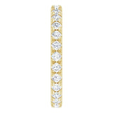 14K Gold Round Natural Diamond Milgrain French-Set Eternity Band – 2 mm Stones - Yellow Gold - view 4