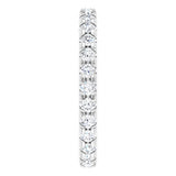 Platinum Round Lab-Grown Diamond Milgrain French-Set Eternity Band – 2 mm Stones - view 4