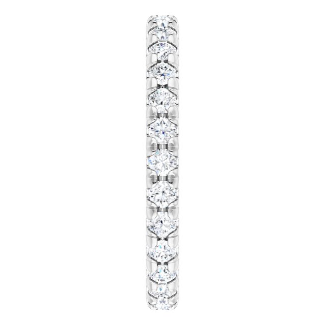 Platinum Round Lab-Grown Diamond Milgrain French-Set Eternity Band – 2 mm Stones - view 4