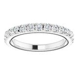 Platinum Round Lab-Grown Diamond Milgrain French-Set Eternity Band – 2 mm Stones - view 3