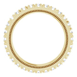 14K Gold Round Natural Diamond Milgrain French-Set Eternity Band – 2 mm Stones - Yellow Gold - view 2
