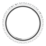 14K Gold Round Natural Diamond Milgrain French-Set Eternity Band – 2 mm Stones - White Gold - view 2