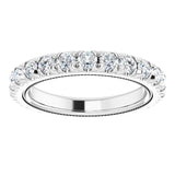 Platinum Round Natural Diamond Milgrain French-Set Eternity Band – 2.5 mm Stones - view 3