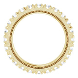14K Gold Round Natural Diamond Milgrain French-Set Eternity Band – 2.5 mm Stones - Yellow Gold - view 2