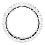 Platinum Round Natural Diamond Milgrain French-Set Eternity Band – 2.5 mm Stones - view 2