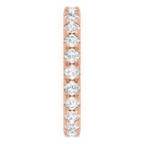 14K Gold Round Lab-Grown Diamond Milgrain French-Set Eternity Band – 2.5 mm Stones - Rose Gold - view 4