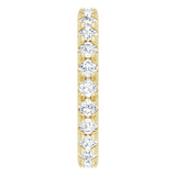 14K Gold Round Natural Diamond Milgrain French-Set Eternity Band – 2.5 mm Stones - Yellow Gold - view 4