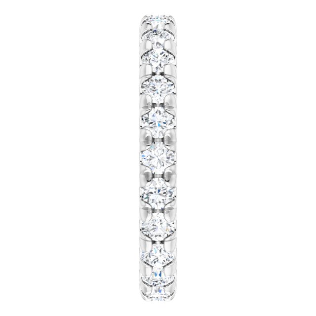 Platinum Round Natural Diamond Milgrain French-Set Eternity Band – 2.5 mm Stones - view 4
