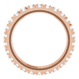 14K Gold Round Lab-Grown Diamond Milgrain French-Set Eternity Band – 2.5 mm Stones - Rose Gold - view 2