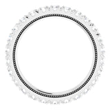 Platinum Round Natural Diamond Milgrain French-Set Eternity Band – 2.5 mm Stones - view 2