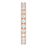 14K Gold Round Lab-Grown Diamond Milgrain French-Set Eternity Band – 2.5 mm Stones - Rose Gold - view 4