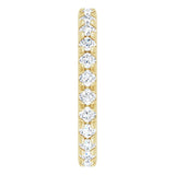 14K Gold Round Lab-Grown Diamond Milgrain French-Set Eternity Band – 2.5 mm Stones - Yellow Gold - view 4