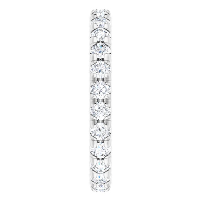 Platinum Round Natural Diamond Milgrain French-Set Eternity Band – 2.5 mm Stones - view 4
