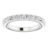 Platinum Round Natural Diamond Milgrain French-Set Eternity Band – 2.5 mm Stones - view 3