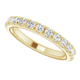 14K Gold Round Lab-Grown Diamond Milgrain French-Set Eternity Band – 2.5 mm Stones - Yellow Gold - view 5