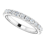 Platinum Round Natural Diamond Milgrain French-Set Eternity Band – 2.5 mm Stones - view 5