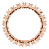 14K Gold Round Lab-Grown Diamond Milgrain French-Set Eternity Band – 3 mm Stones - Rose Gold - view 2