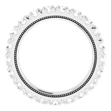 Platinum Round Lab-Grown Diamond Milgrain French-Set Eternity Band – 3 mm Stones - view 2