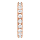 14K Gold Round Natural Diamond Milgrain French-Set Eternity Band – 3 mm Stones - Rose Gold - view 4