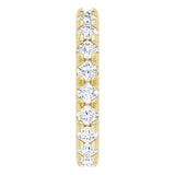 14K Gold Round Lab-Grown Diamond Milgrain French-Set Eternity Band – 3 mm Stones - Yellow Gold - view 4
