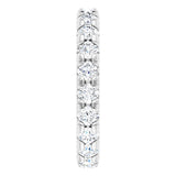 Platinum Round Natural Diamond Milgrain French-Set Eternity Band – 3 mm Stones - view 4