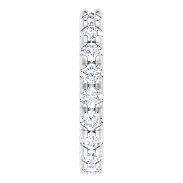 Platinum Round Natural Diamond Milgrain French-Set Eternity Band – 3 mm Stones - view 4