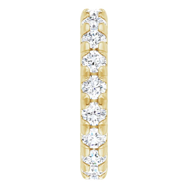 14K Gold Round Lab-Grown Diamond Milgrain French-Set Eternity Band – 3 mm Stones - Yellow Gold - view 4