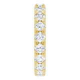 14K Gold Round Natural Diamond Milgrain French-Set Eternity Band – 3 mm Stones - Yellow Gold - view 4