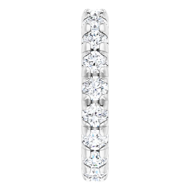 Platinum Round Natural Diamond Milgrain French-Set Eternity Band – 3 mm Stones - view 4