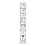 14K Gold Round Natural Diamond Milgrain French-Set Eternity Band – 3 mm Stones - White Gold - view 4