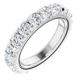 Platinum Round Lab-Grown Diamond Milgrain French-Set Eternity Band – 3 mm Stones