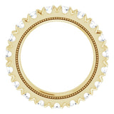 14K Gold Round Lab-Grown Diamond Milgrain French-Set Eternity Band – 3 mm Stones - Yellow Gold - view 2