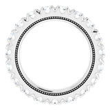 Platinum Round Natural Diamond Milgrain French-Set Eternity Band – 3 mm Stones - view 2