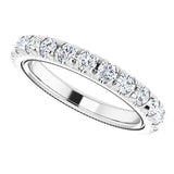 Platinum Round Natural Diamond Milgrain French-Set Eternity Band – 2.5 mm Stones - view 5