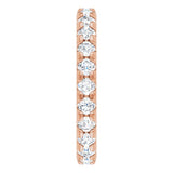 14K Gold Round Lab-Grown Diamond Milgrain French-Set Eternity Band – 2.5 mm Stones - Rose Gold - view 4