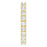 14K Gold Round Lab-Grown Diamond Milgrain French-Set Eternity Band – 2.5 mm Stones - Yellow Gold - view 4