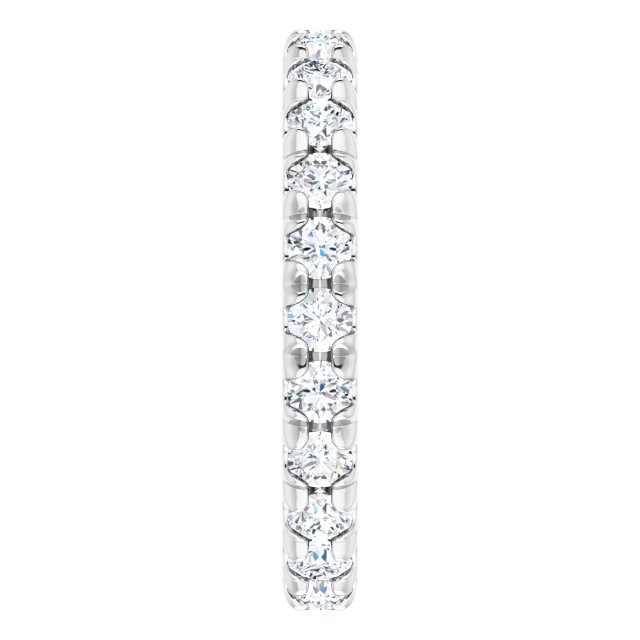 Platinum Round Natural Diamond Milgrain French-Set Eternity Band – 2.5 mm Stones - view 4