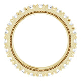 14K Gold Round Lab-Grown Diamond Milgrain French-Set Eternity Band – 2.5 mm Stones - Yellow Gold - view 2