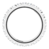 Platinum Round Natural Diamond Milgrain French-Set Eternity Band – 2.5 mm Stones - view 2