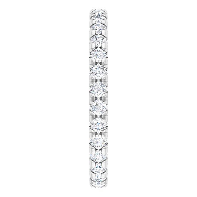 Platinum Round Lab-Grown Diamond Milgrain French-Set Eternity Band – 2 mm Stones - view 4