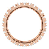 14K Gold Round Lab-Grown Diamond Milgrain French-Set Eternity Band – 2.5 mm Stones - Rose Gold - view 2