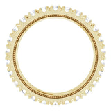 14K Gold Round Lab-Grown Diamond Milgrain French-Set Eternity Band – 2.5 mm Stones - Yellow Gold - view 2