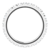 Platinum Round Natural Diamond Milgrain French-Set Eternity Band – 2.5 mm Stones - view 2