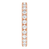 14K Gold Round Natural Diamond Milgrain French-Set Eternity Band – 2.5 mm Stones - Rose Gold - view 4