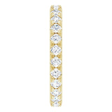 14K Gold Round Lab-Grown Diamond Milgrain French-Set Eternity Band – 2.5 mm Stones - Yellow Gold - view 4