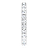 Platinum Round Natural Diamond Milgrain French-Set Eternity Band – 2.5 mm Stones - view 4
