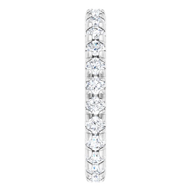 Platinum Round Natural Diamond Milgrain French-Set Eternity Band – 2.5 mm Stones - view 4