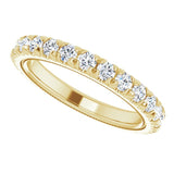 14K Gold Round Lab-Grown Diamond Milgrain French-Set Eternity Band – 2.5 mm Stones - Yellow Gold - view 5