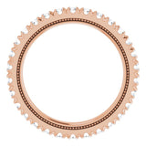 14K Gold Round Natural Diamond Milgrain French-Set Eternity Band – 2 mm Stones - Rose Gold - view 2